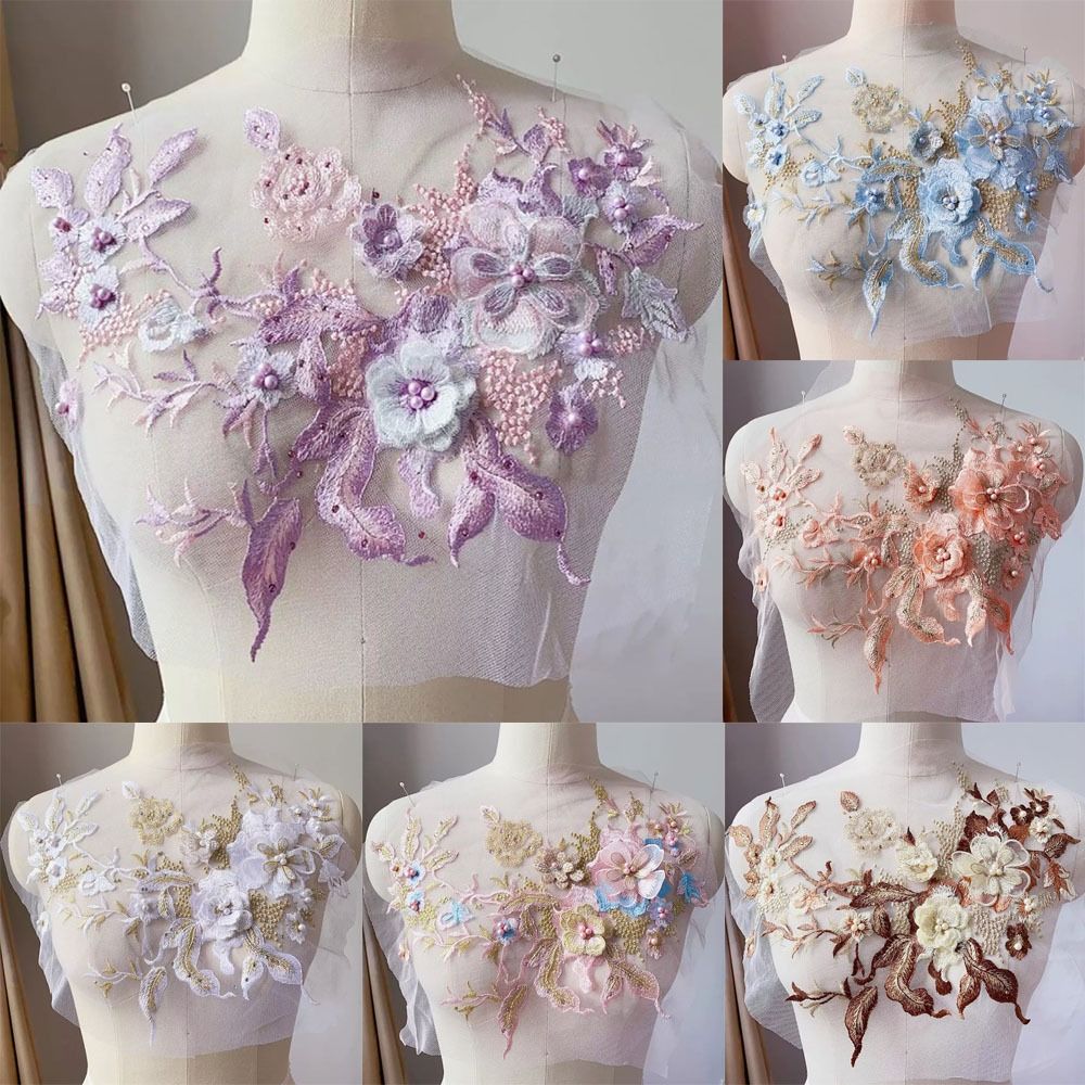 Embellishments For Scrapbooking - Fiori 3D Tessuti di pizzo con