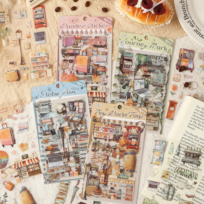 Embellishments For Scrapbooking - Confezione da 4 Adesivi Vintage per