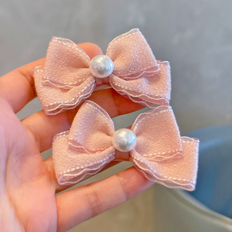 Lace Ribbon Trim - 48 fermagli per capelli con fiocco